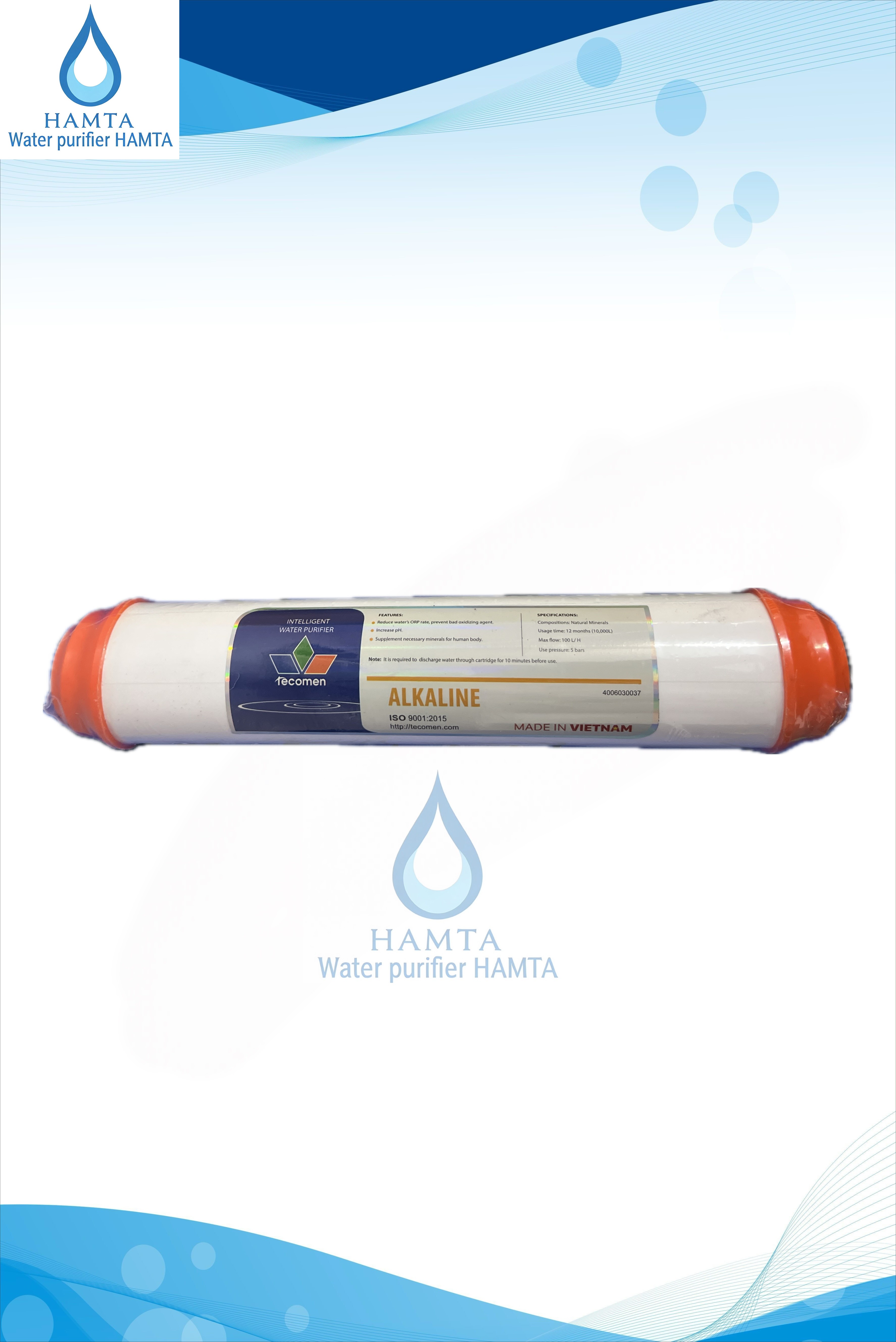 فیلتر قلیایی ساز دستگاه تصفیه آب برند tecomen تکومن ویتنام